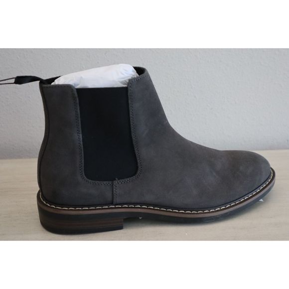 Banana Republic 422849-01-1 Men's Sz 9.5 Charcoal Gray Suede Chelsea Boots - Picture 5 of 8